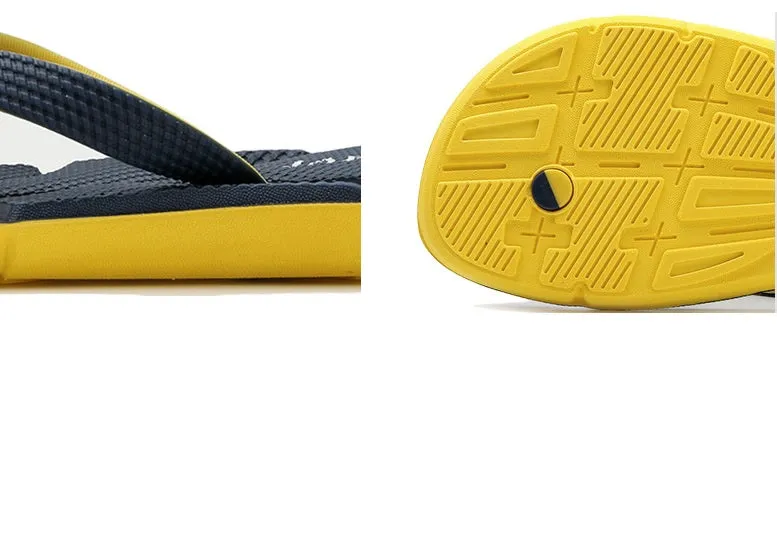 Black Military Style Beach Flip Flops - Men's