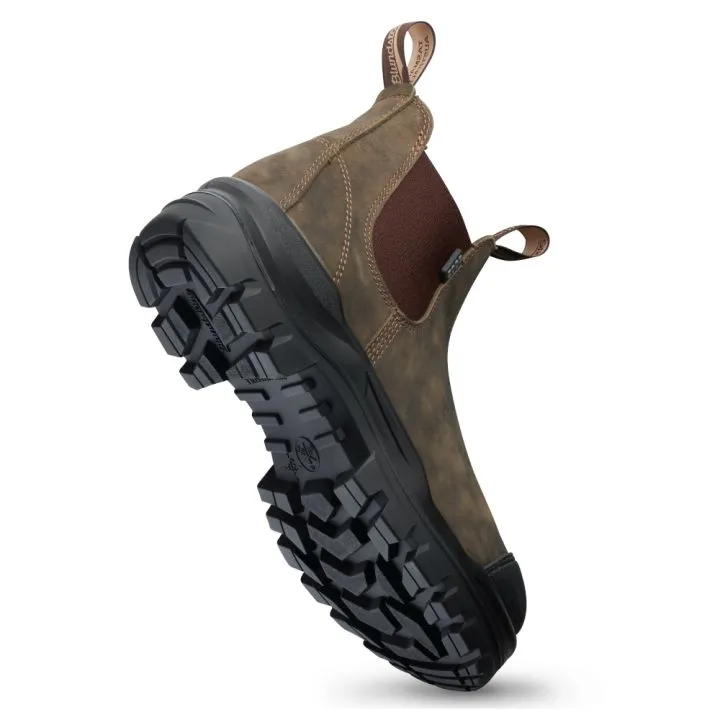 Blundstone RotoFlex Rustic Brown Water-Resistant Nubuck Elastic Side Safety Boot 8002