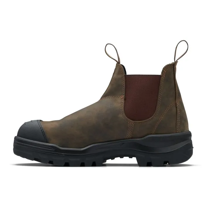 Blundstone RotoFlex Rustic Brown Water-Resistant Nubuck Elastic Side Safety Boot 8002