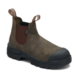 Blundstone RotoFlex Rustic Brown Water-Resistant Nubuck Elastic Side Safety Boot 8002