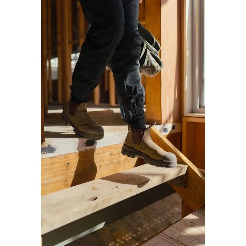 Blundstone RotoFlex Rustic Brown Water-Resistant Nubuck Elastic Side Safety Boot 8002