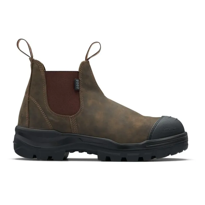 Blundstone RotoFlex Rustic Brown Water-Resistant Nubuck Elastic Side Safety Boot 8002