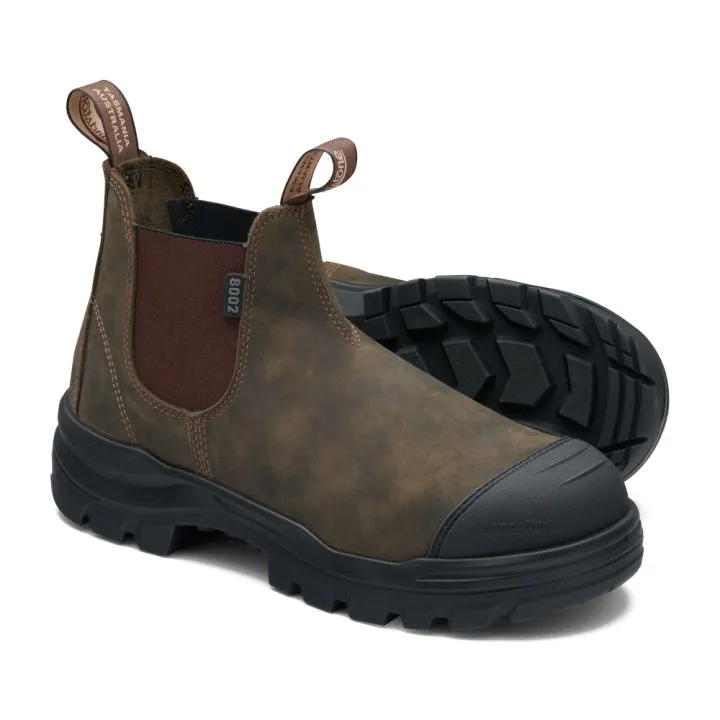 Blundstone RotoFlex Rustic Brown Water-Resistant Nubuck Elastic Side Safety Boot 8002