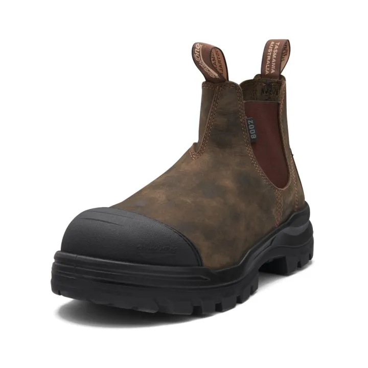 Blundstone RotoFlex Rustic Brown Water-Resistant Nubuck Elastic Side Safety Boot 8002