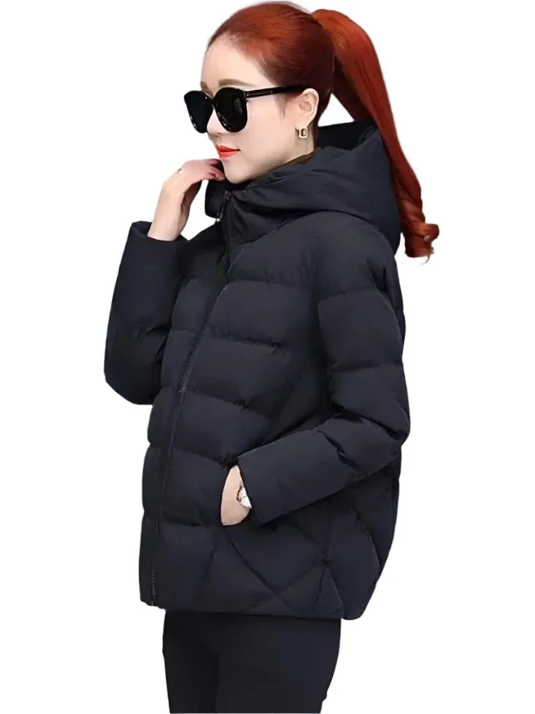 Cotton Padded Coat Autumn Winter Slim Short Hooded Warm Thicken Jackets