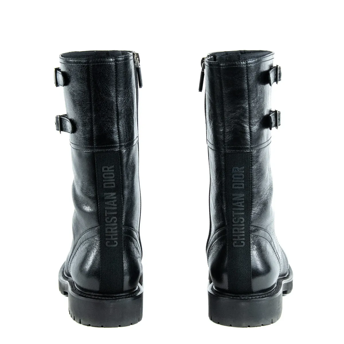 Dior Black Leather Combat Boots Size US 9 | EU 39