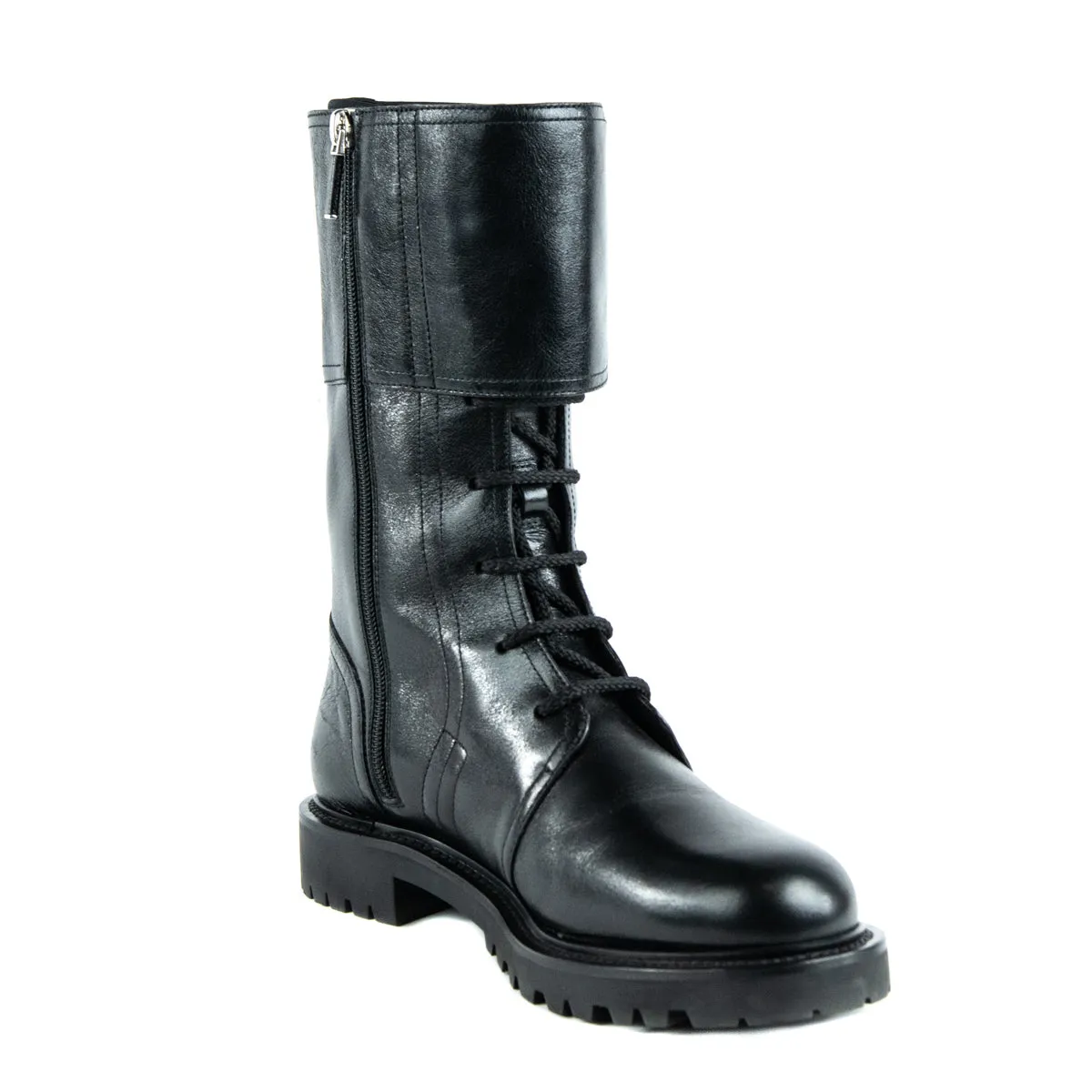 Dior Black Leather Combat Boots Size US 9 | EU 39