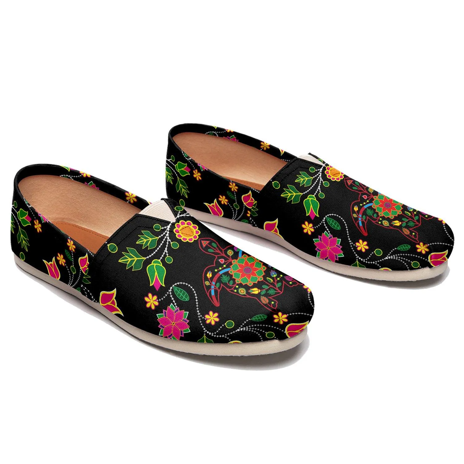 Floral Turtle Casual Unisex Slip On Shoe