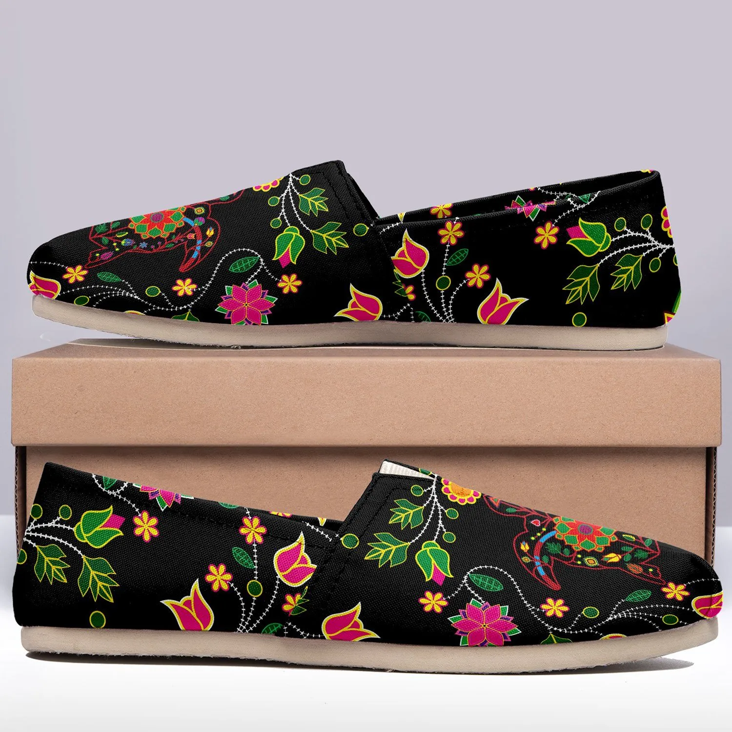 Floral Turtle Casual Unisex Slip On Shoe