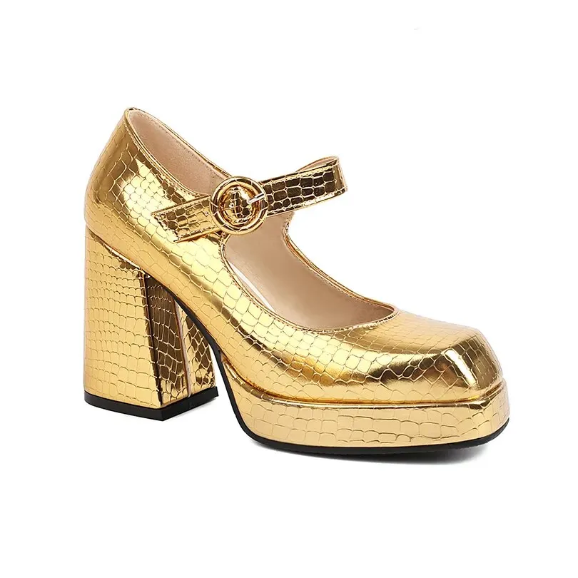 Funki Buys | Shoes | Women's Glossy High Mary Jane Platforms