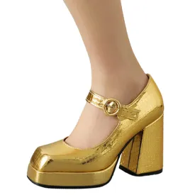 Funki Buys | Shoes | Women's Glossy High Mary Jane Platforms