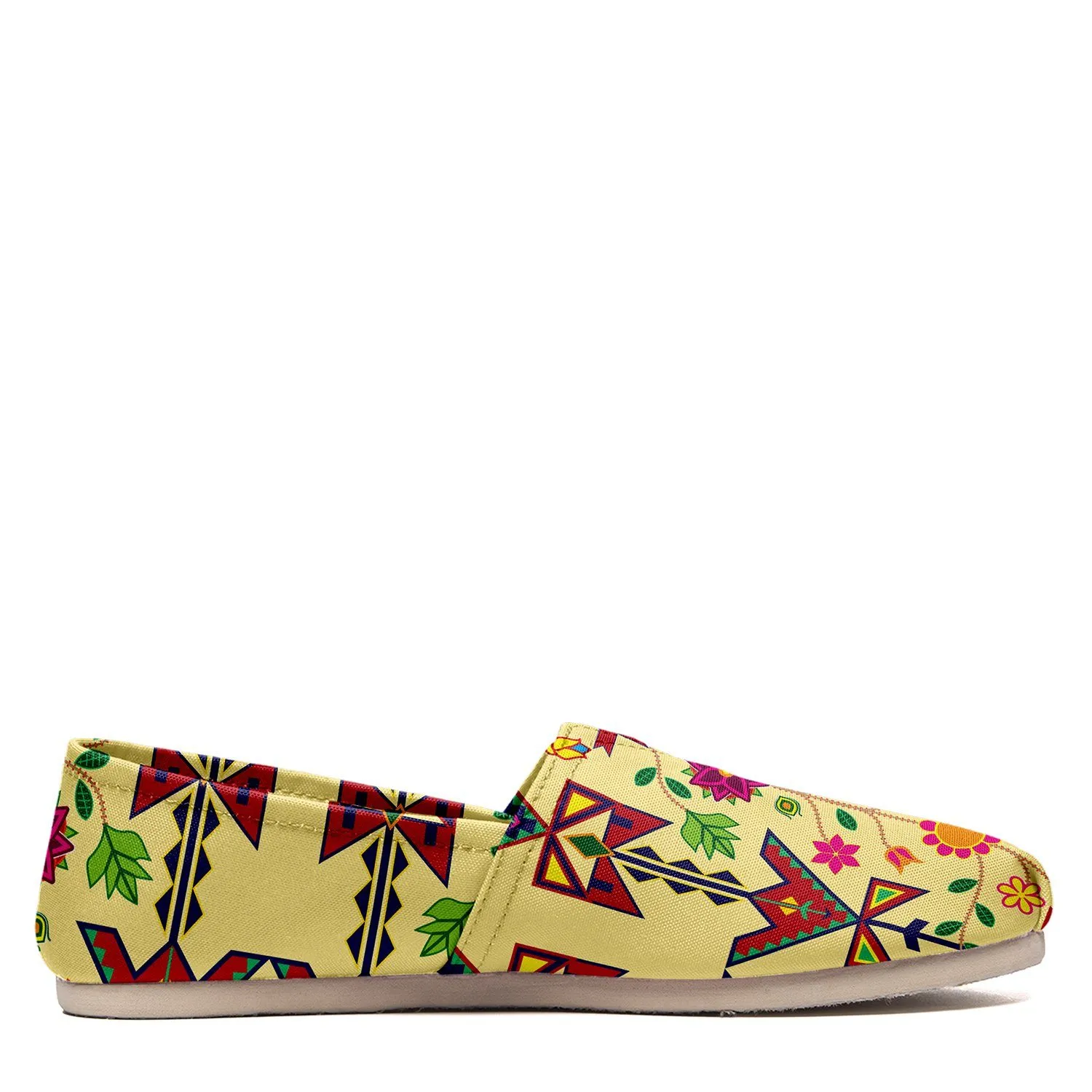 Geometric Floral Spring Vanilla Casual Unisex Slip On Shoe