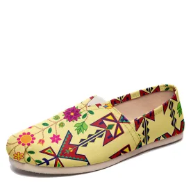 Geometric Floral Spring Vanilla Casual Unisex Slip On Shoe