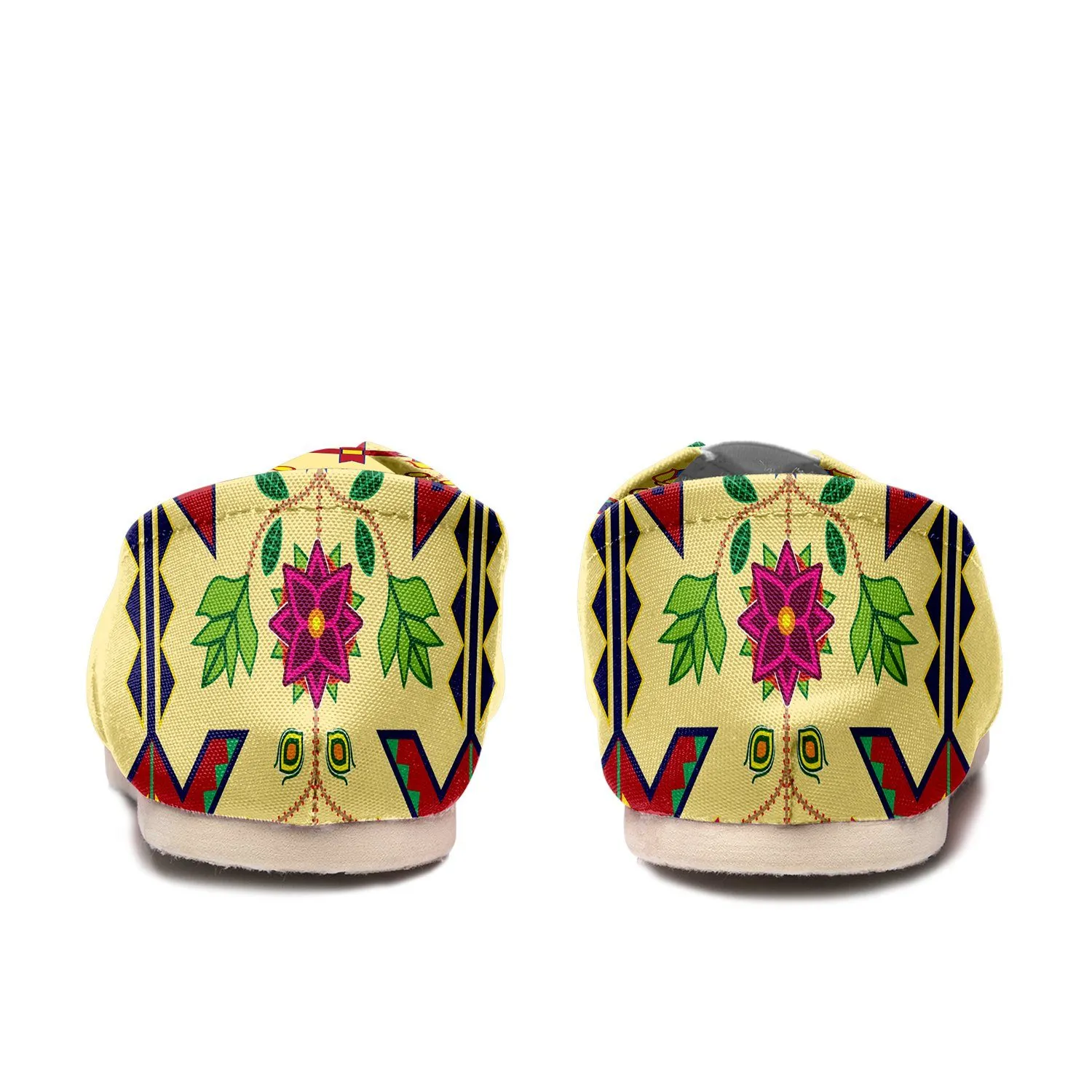 Geometric Floral Spring Vanilla Casual Unisex Slip On Shoe