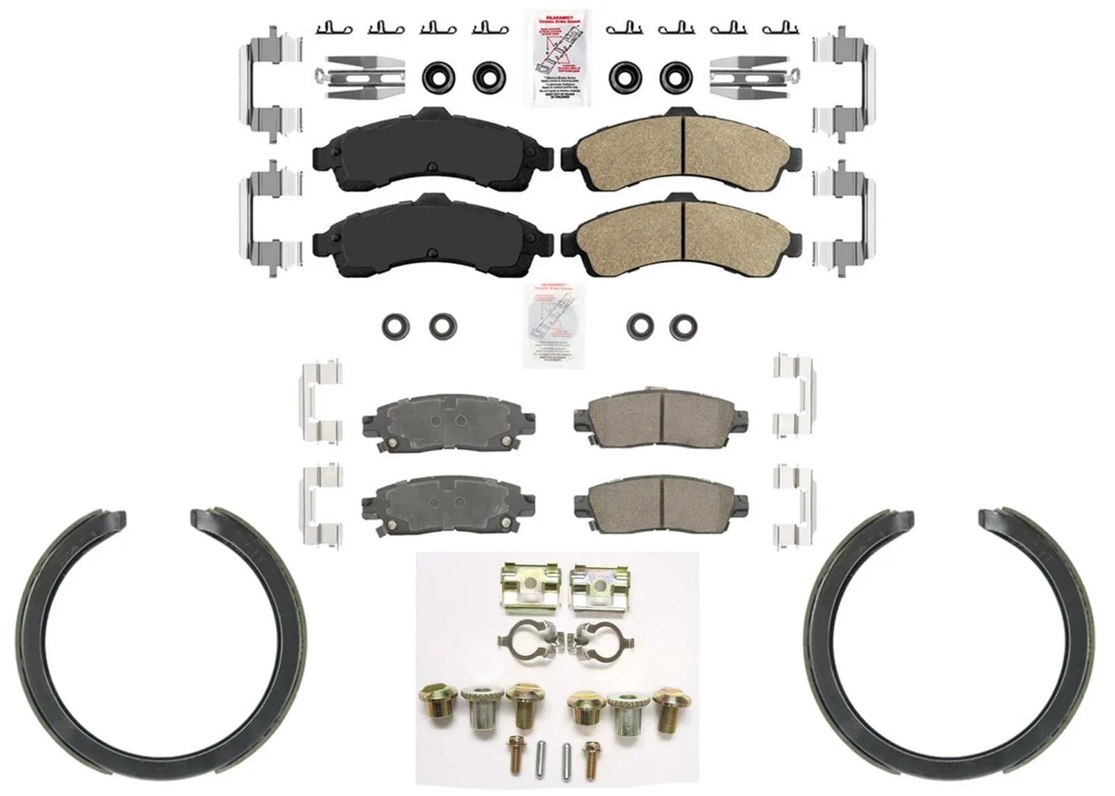 Improved Performance Disc Brake Pads Parking Shoes for GM Trailblazer 2002-2005