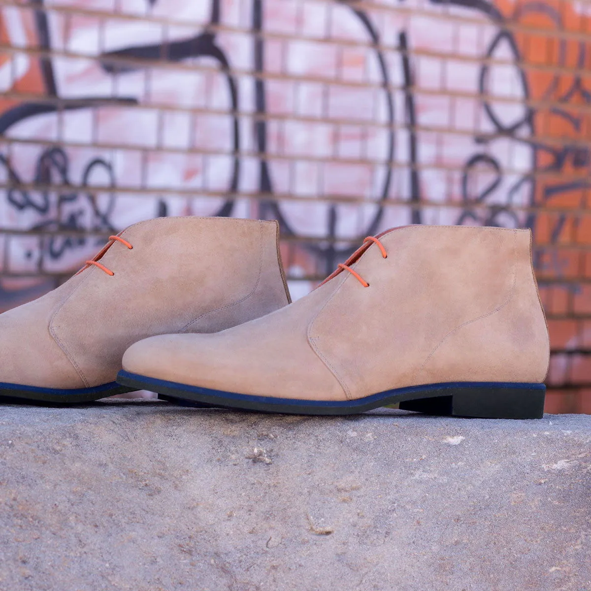 Men's Chukka Leather Boots Wide Plus Size Brown 2553