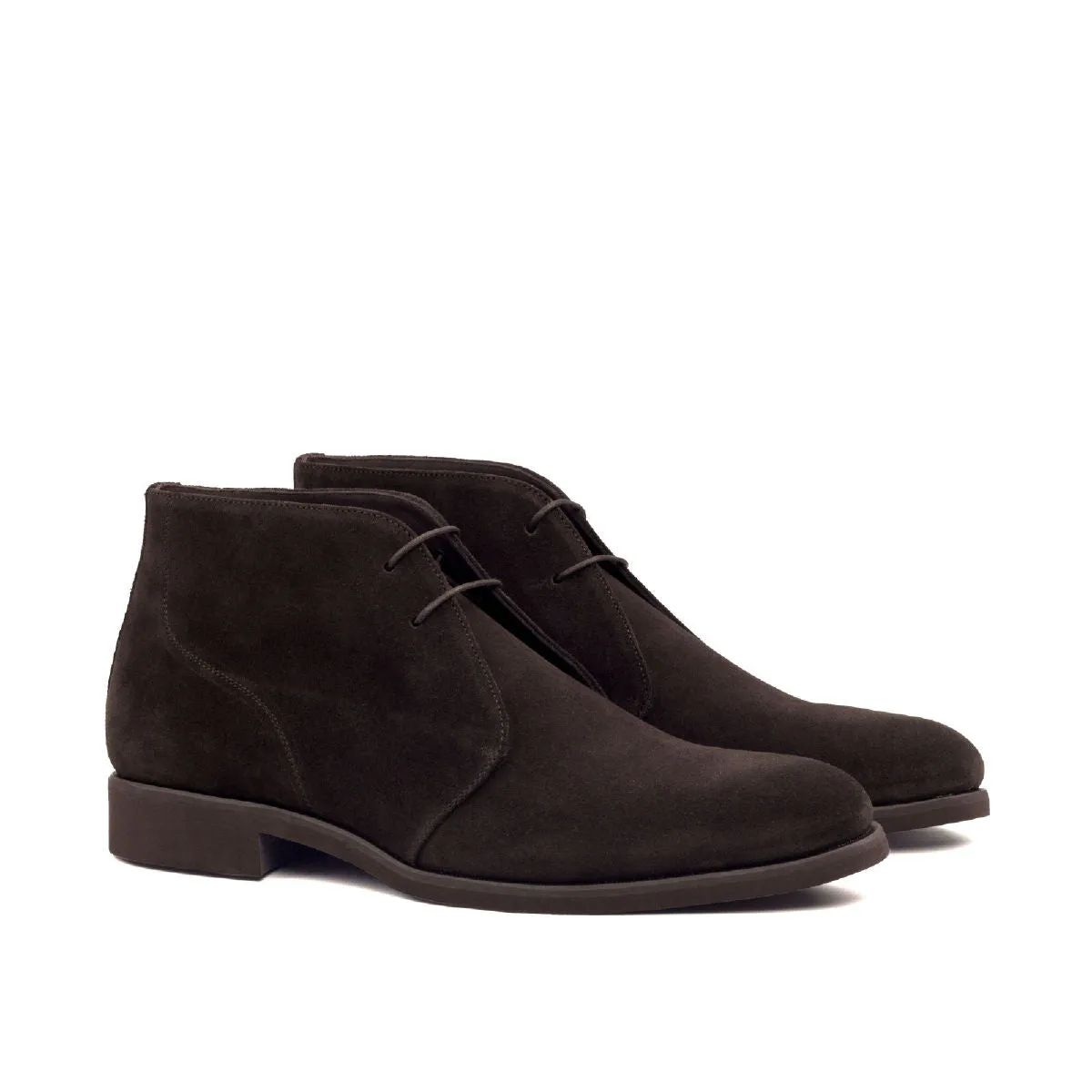 Men's Chukka Leather Boots Wide Plus Size Dark Brown 2458