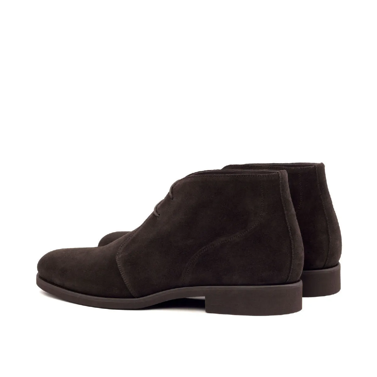 Men's Chukka Leather Boots Wide Plus Size Dark Brown 2458