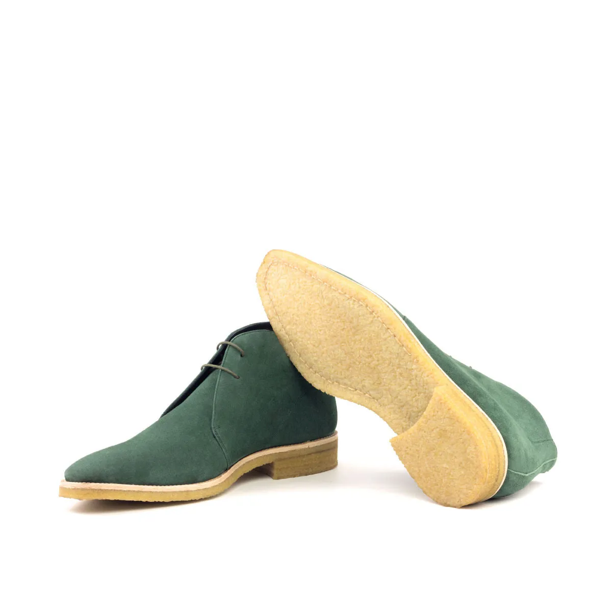 Men's Chukka Leather Boots Wide Plus Size Green 2606