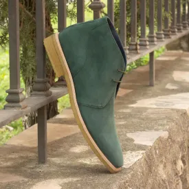 Men's Chukka Leather Boots Wide Plus Size Green 2606