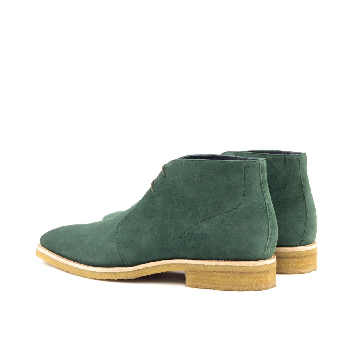 Men's Chukka Leather Boots Wide Plus Size Green 2606