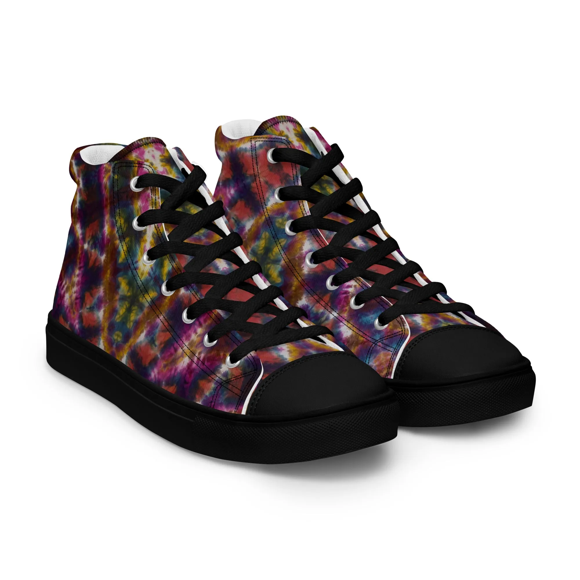 'The Ripple Effect' Women’s high top canvas shoes