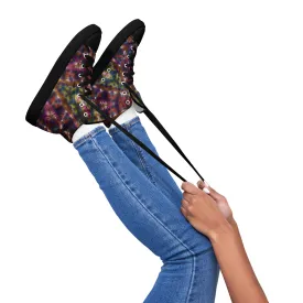 'The Ripple Effect' Women’s high top canvas shoes