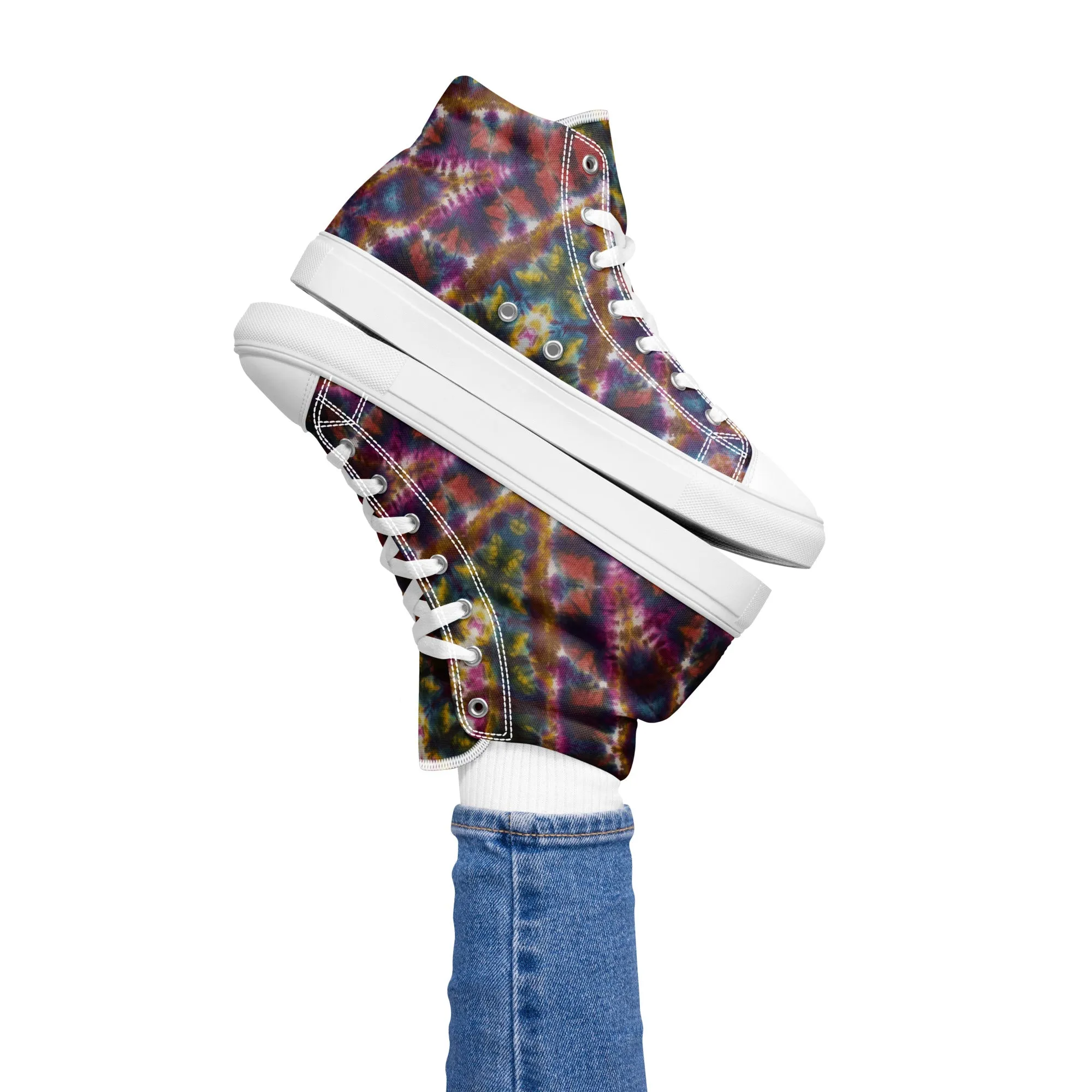 'The Ripple Effect' Women’s high top canvas shoes