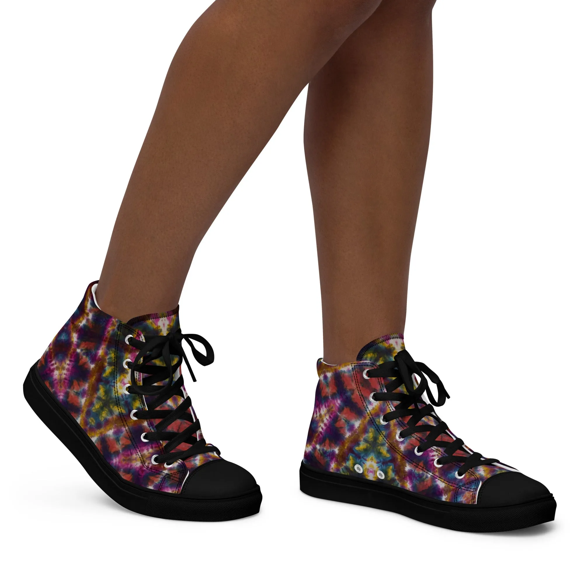 'The Ripple Effect' Women’s high top canvas shoes