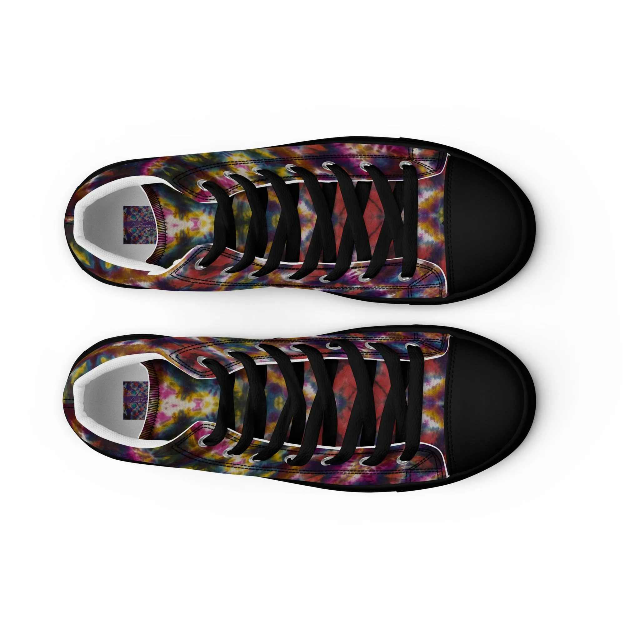 'The Ripple Effect' Women’s high top canvas shoes