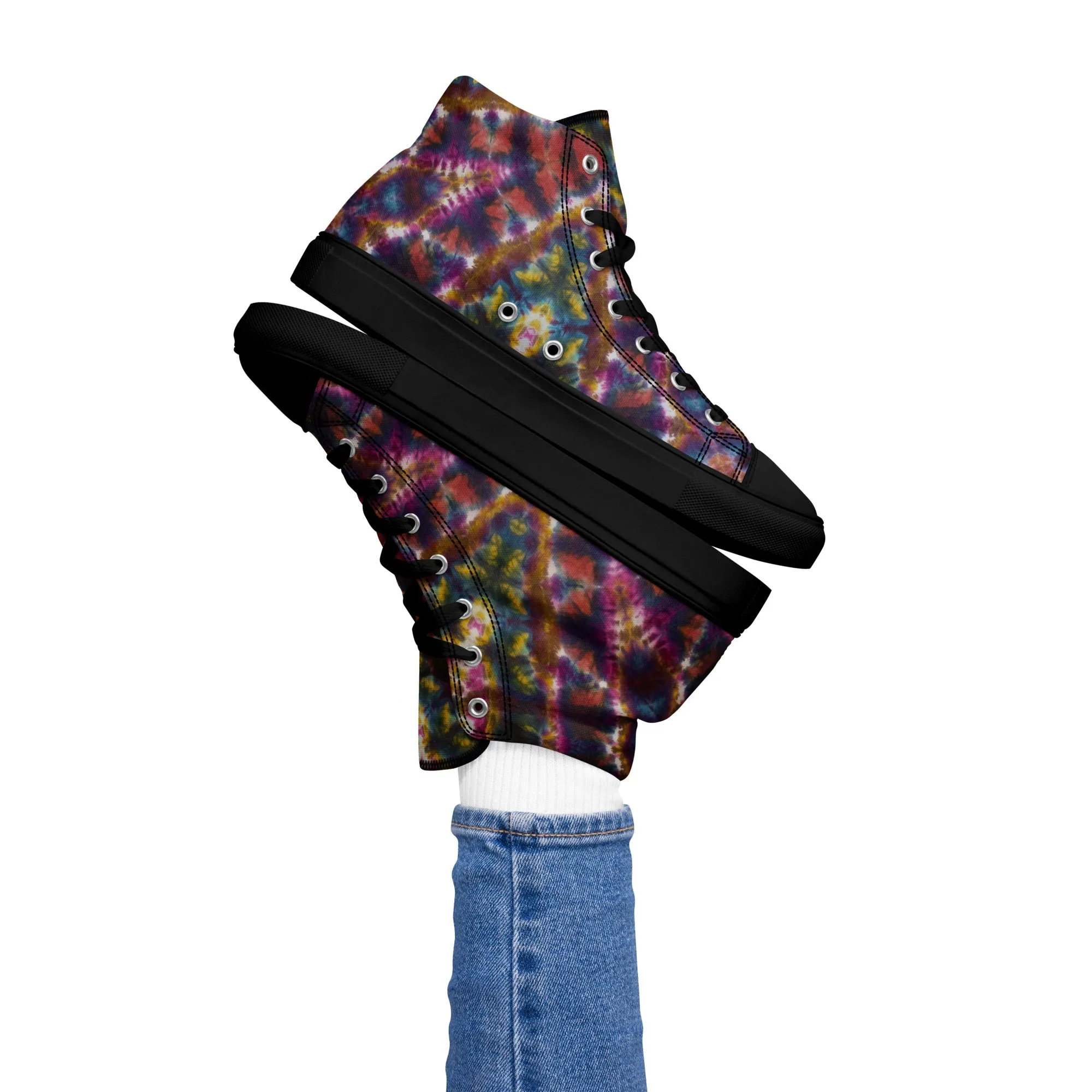 'The Ripple Effect' Women’s high top canvas shoes
